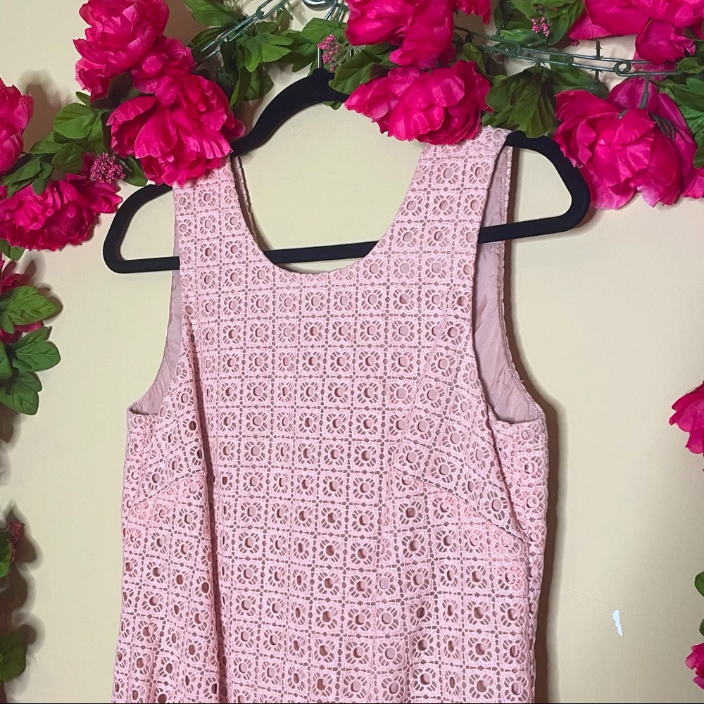 J.Crew Anna Dress in Organza Pink Eyelet Size 4 - Picture 3 of 11